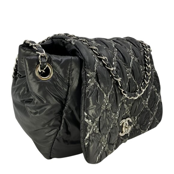 CHANEL Nylon Quilted Tweed Stitch Bubble Flap Bag - Picture 4 of 8